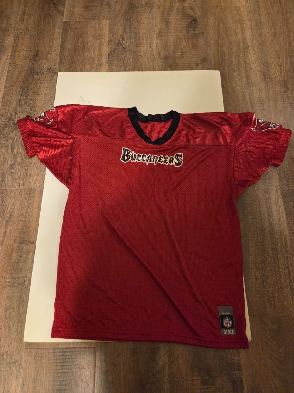 Reebok Official NFL Tampa Bay Buccaneers Jersey with Logo on Sleeve- Size 2XL